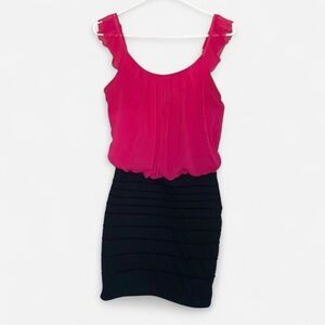 Pink and Black Bodycon Dress